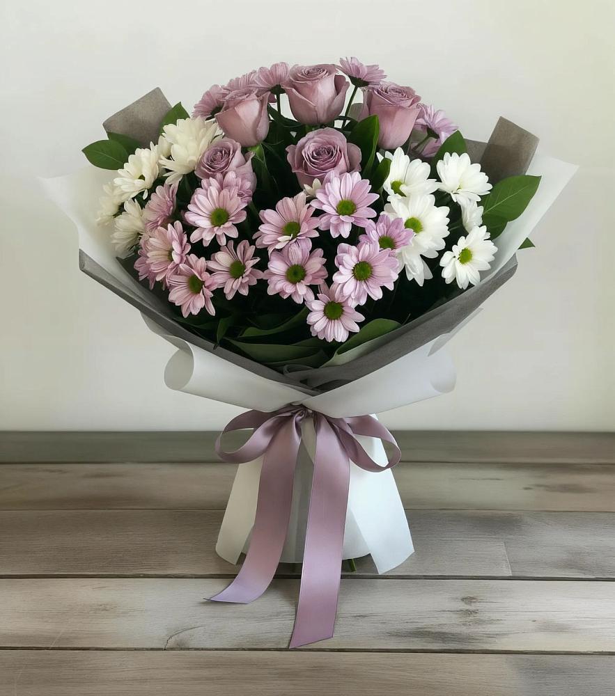 Букет цветов из: Хризантемы и Розы в Тевризе
