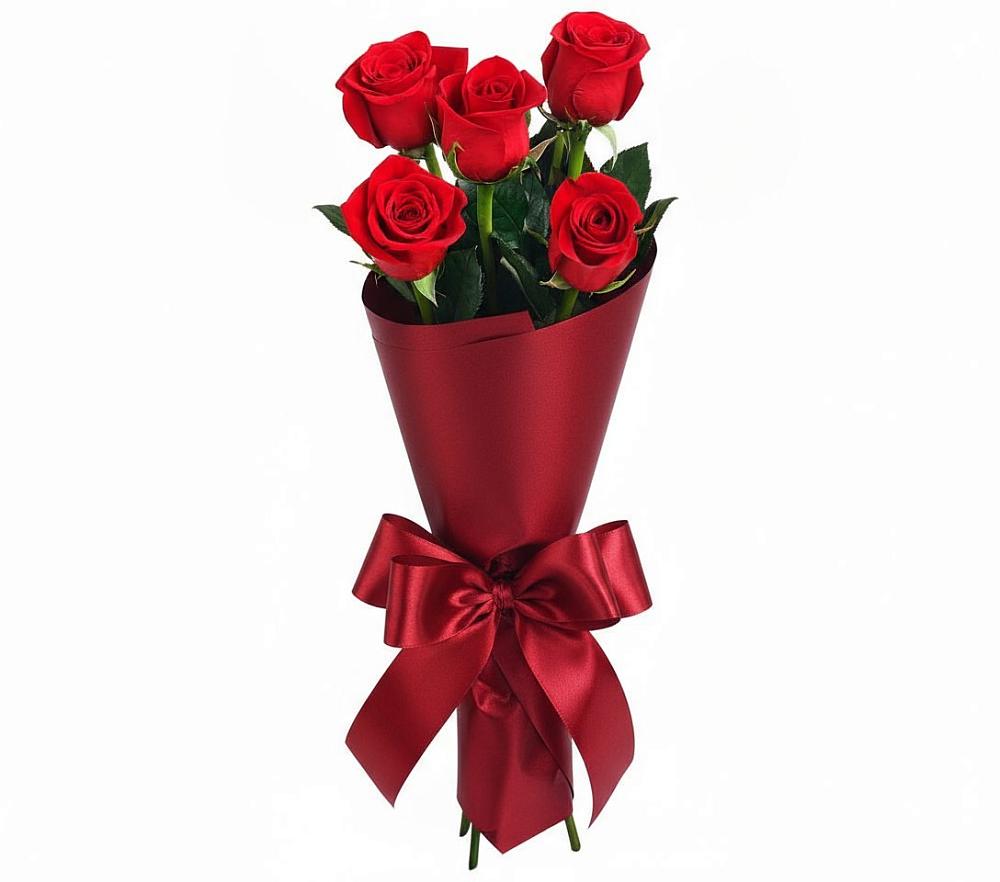 Букет 5 Красных роз Эдлесс Лав в Тевризе