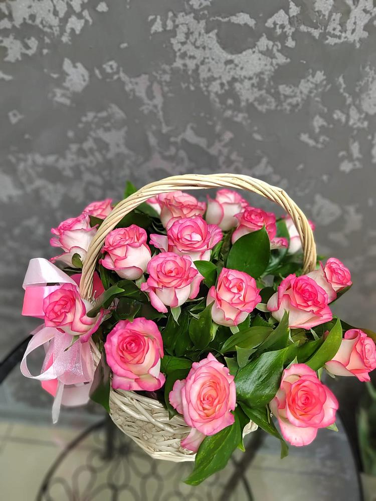 Цветочная композиция из Розы в корзине в Тевризе