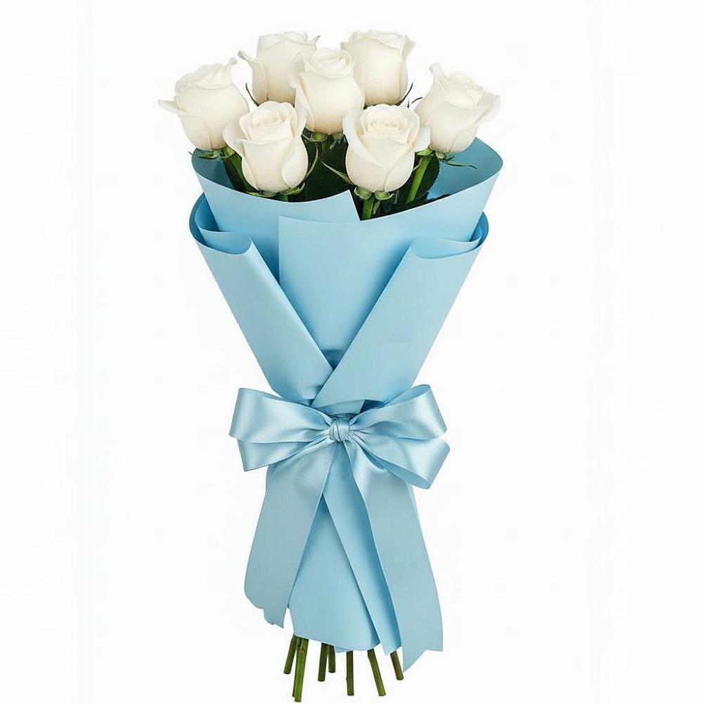 Букет 7 белых роз Проуд в Тевризе
