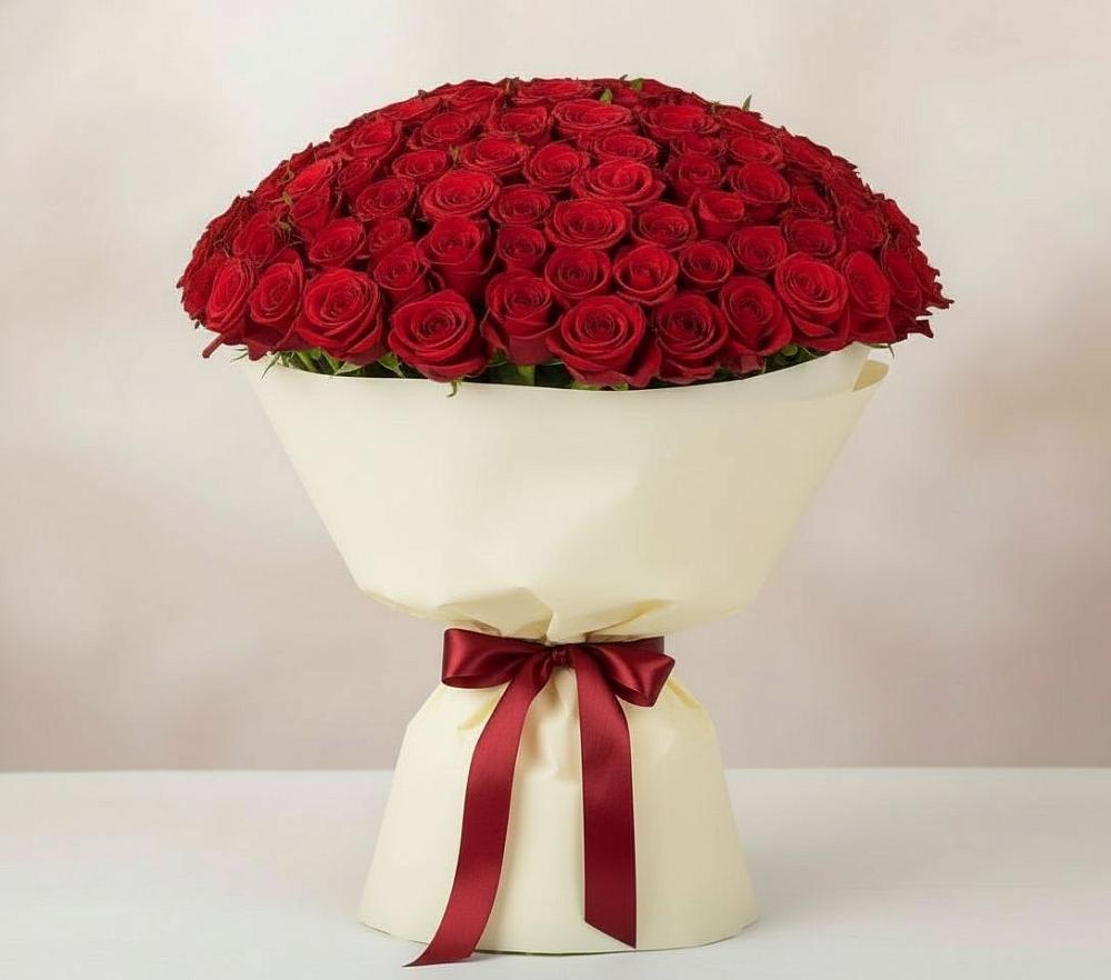 Букет 101 Красная роза Милано в Тевризе