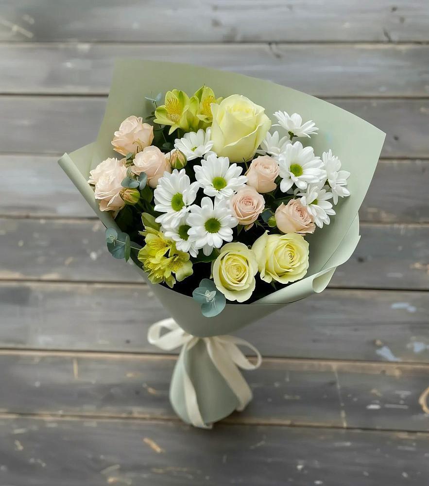 Букет цветов из: Альстромерии, Розы и Хризантемы в Тевризе