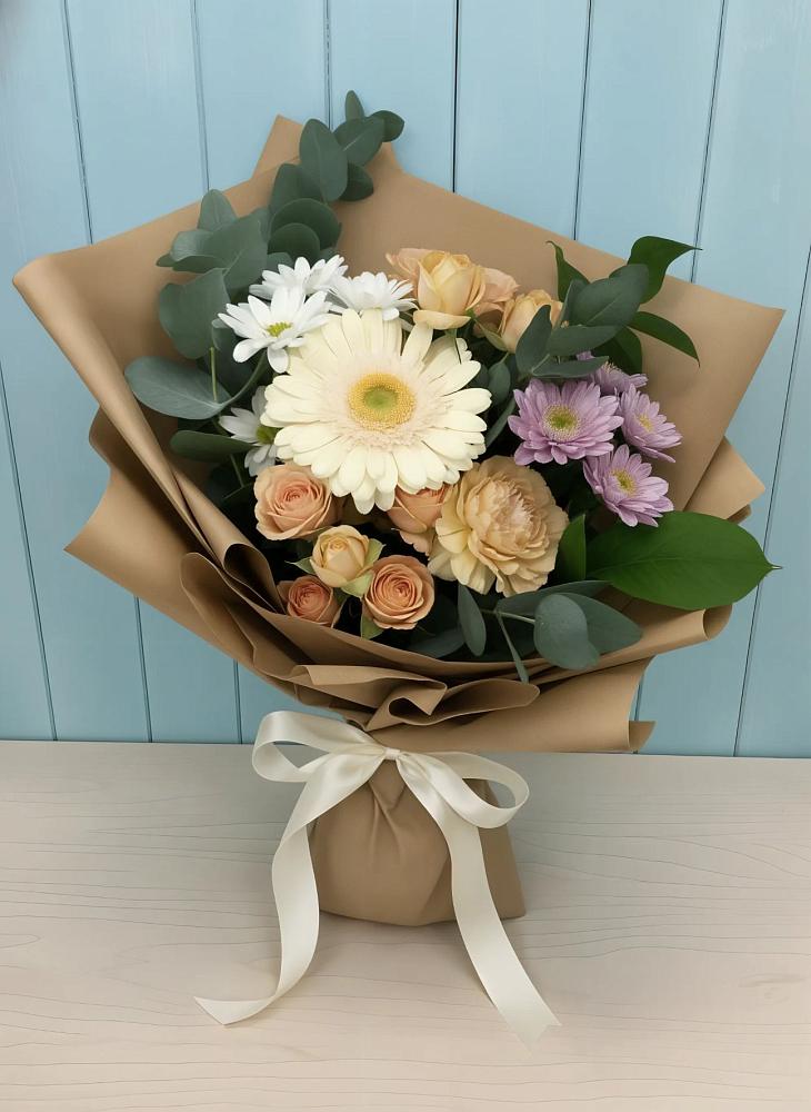 Букет цветов из: Герберы и Хризантемы в Тевризе