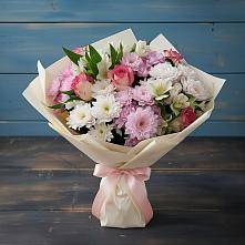 Букет цветов из:  Хризантемы, Альстромерии и Розы в Тевризе