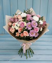 Букет цветов из:  Хризантемы, Розы и Альстромерии в Тевризе